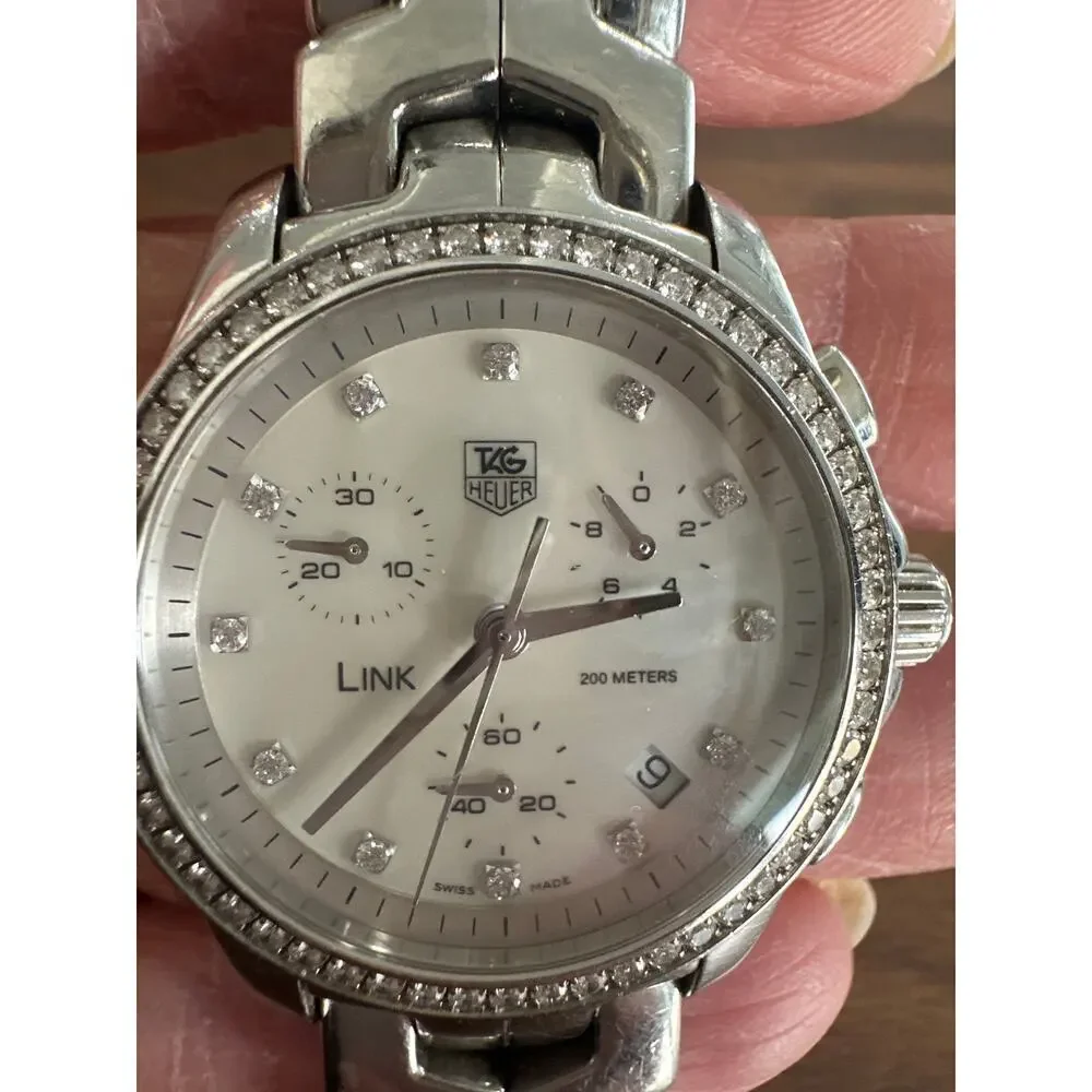 TAG Heuer Ladies Stainless Steel Diamond Chronograph Quartz Watch CFJ1314